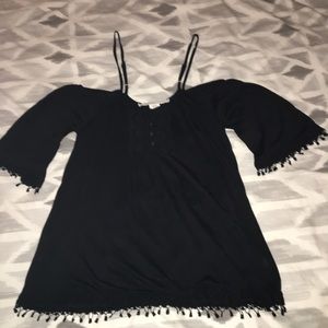 American Rag Tops - New American Rag Black Cold Shoulder Top NWT American Rag Tops - New American Rag Black Cold Shoulder Top NWT